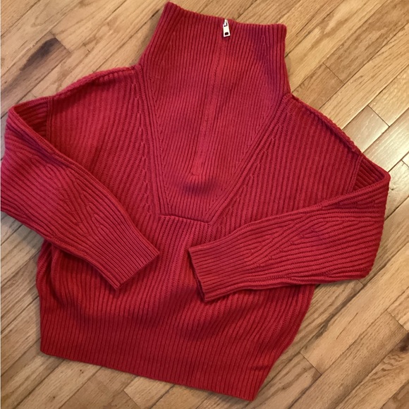 NWT BANANA REPUBLIC HALF ZIP STAND COLLAR SWEATER wool cashmere blend - Picture 7 of 16